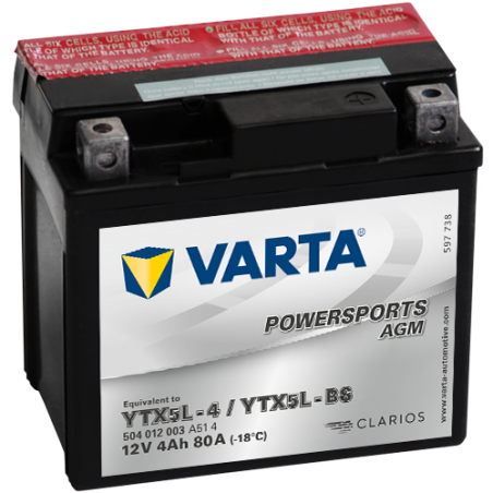 Battery Varta YTX5L-4,YTX5L-BS VARTA 504012003
