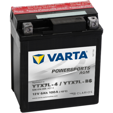 Batterie Varta YTX7L-4,YTX7L-BS VARTA 506014005