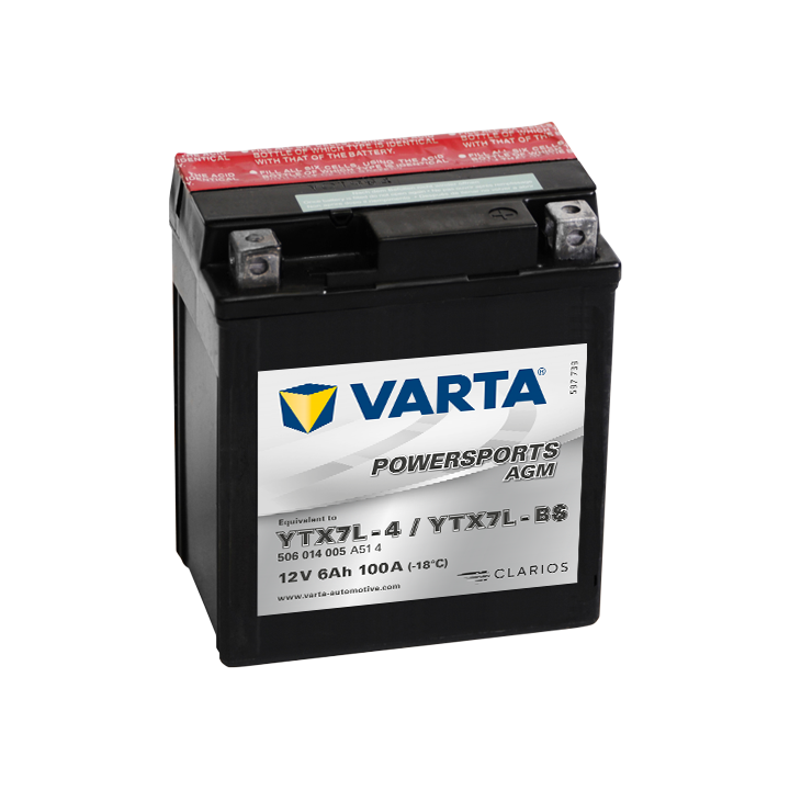 Batería Varta YTX7L-4,YTX7L-BS VARTA 506014005 - 1