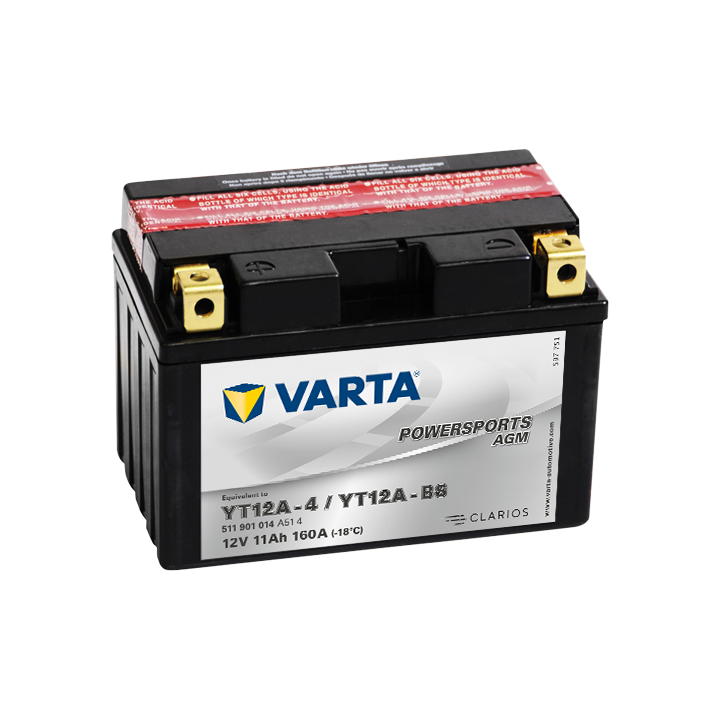 Batería Varta YT12A-4,YT12A-BS VARTA 511901014 - 1
