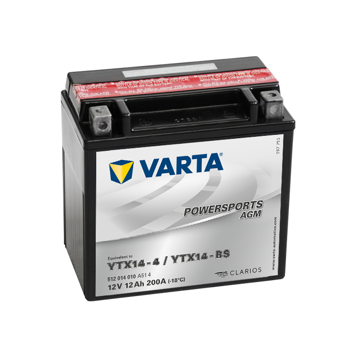 Batería Varta YTX14-4,YTX14-BS VARTA 512014010 - 1