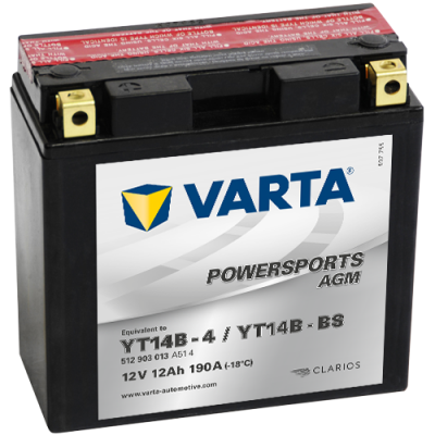 Batería Varta YT14B-4,YT14B-BS VARTA 512903013 ▷telebaterias.com
