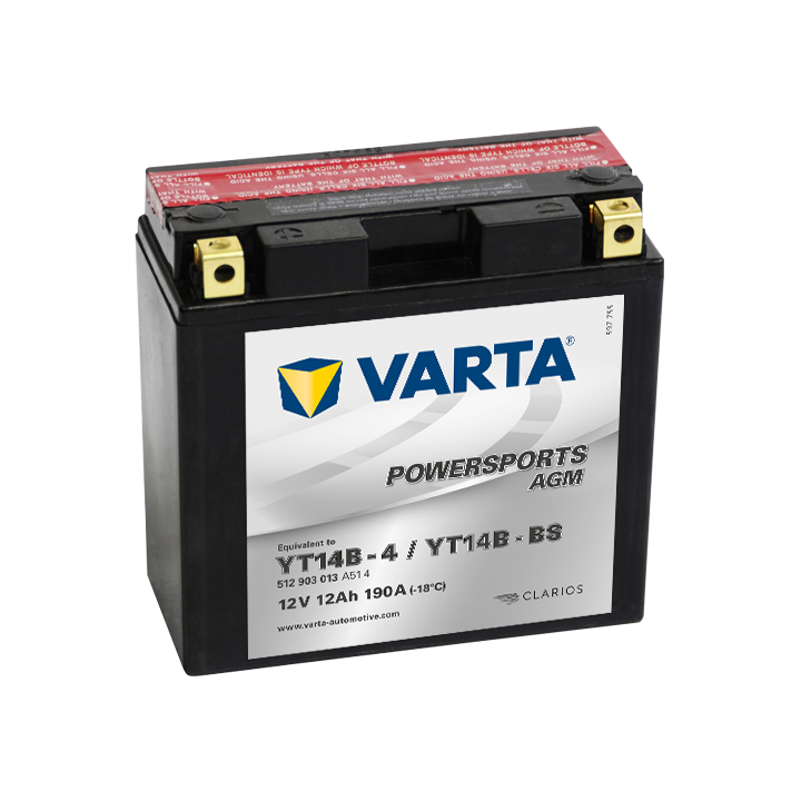 Batería Varta YT14B-4,YT14B-BS VARTA 512903013 - 1
