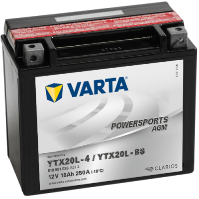 Batería Varta YTX20L-4,YTX20L-BS VARTA 518901026 ▷telebaterias.com