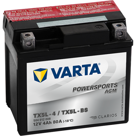 Batería Varta YTX5L-4,YTX5L-BS VARTA 504012003 ▷telebaterias.com