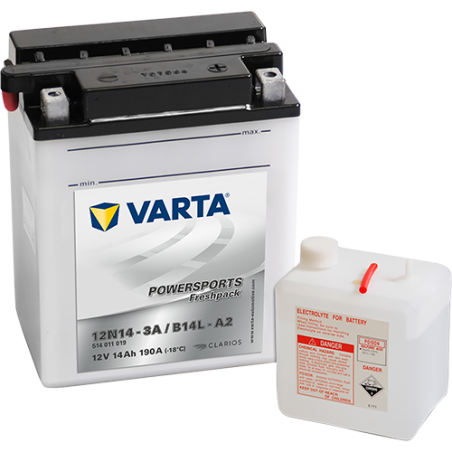 Batería Varta 12N14-3A,YB14L-A2 VARTA 514011014 - 3