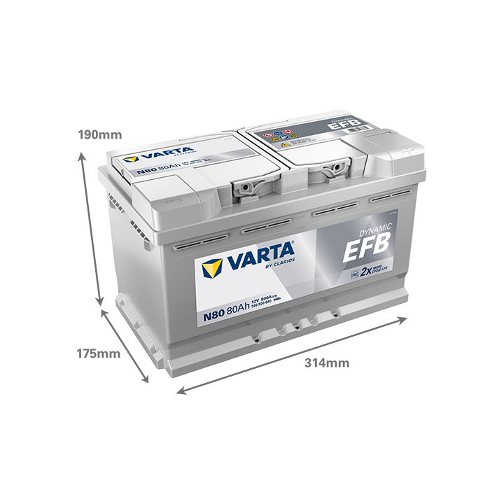 Batería Varta N80 - 6