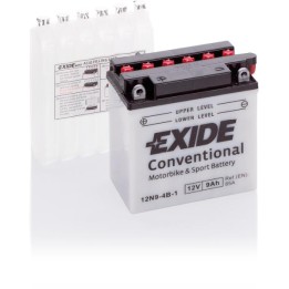 Batería de moto 9Ah 12V 85A Exide 12N9-4B-1 | telebaterias.com