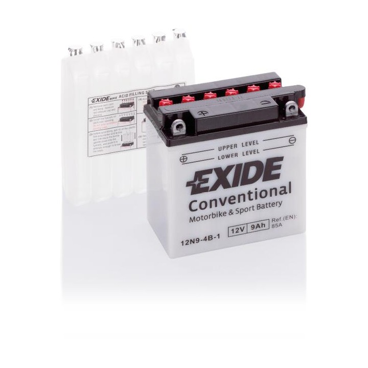 Motorradbatterie 9Ah 12V 85A Exide 12N9-4B-1 | telebaterias.com