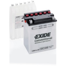 Batería de moto 14Ah 12V 130A Exide 12N14-3A | telebaterias.com