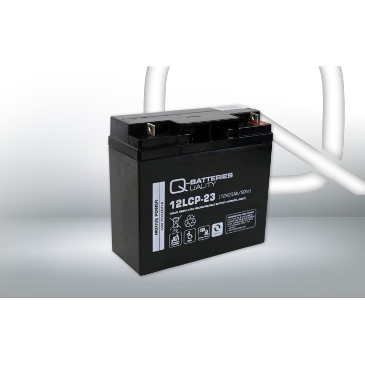 Rollstuhlbatterie 23Ah 12V Q-Battery 12LCP-23 | telebaterias.com