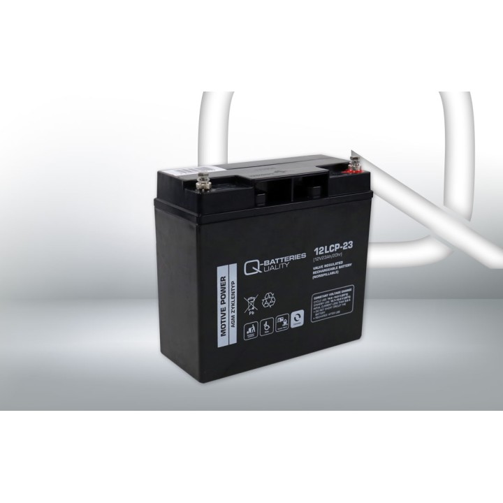 Rollstuhlbatterie 23Ah 12V Q-Battery 12LCP-23-M5 | telebaterias.com