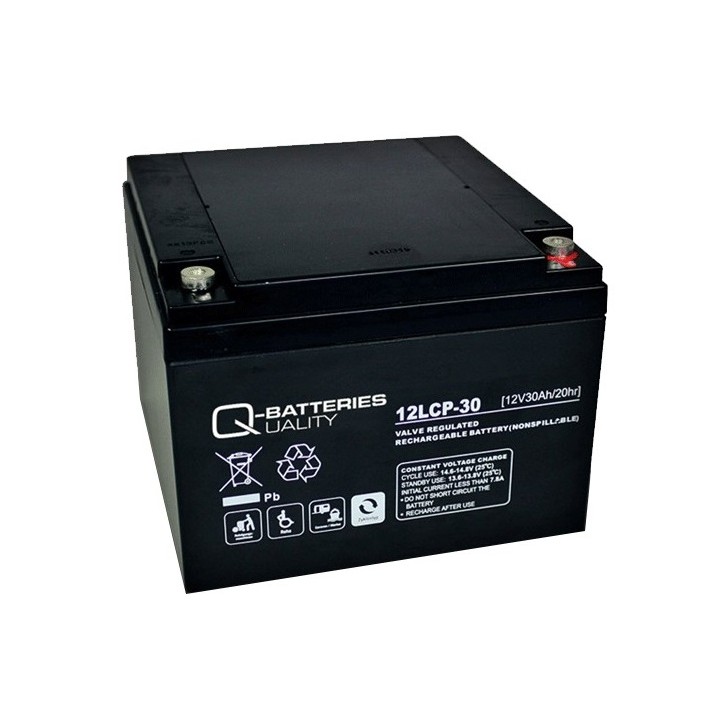 Batteria per carrozzina 30Ah 12V Q-Battery 12LCP-30 | telebaterias.com
