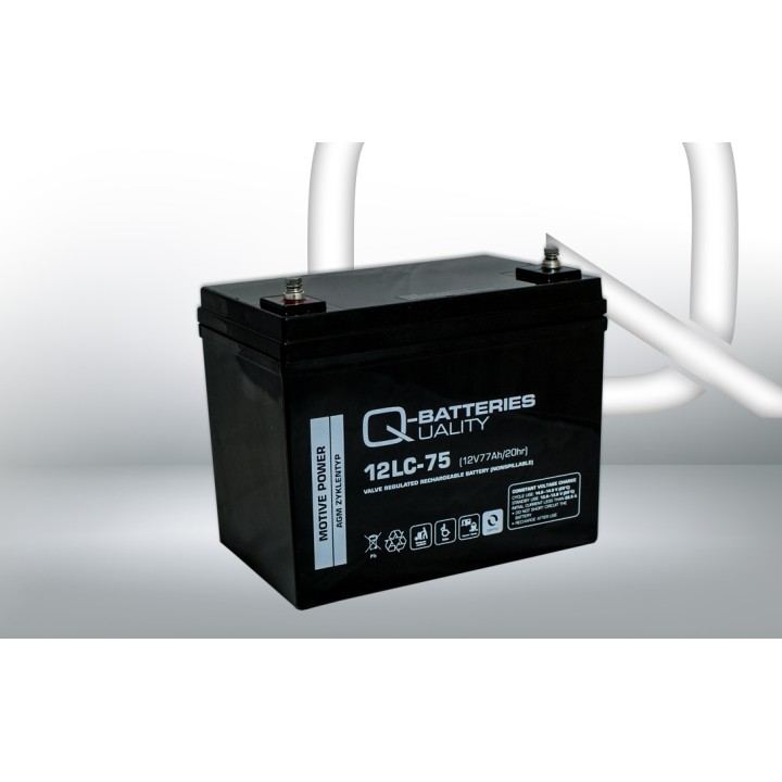Rollstuhlbatterie 77Ah 12V Q-Battery 12LC-75 | telebaterias.com