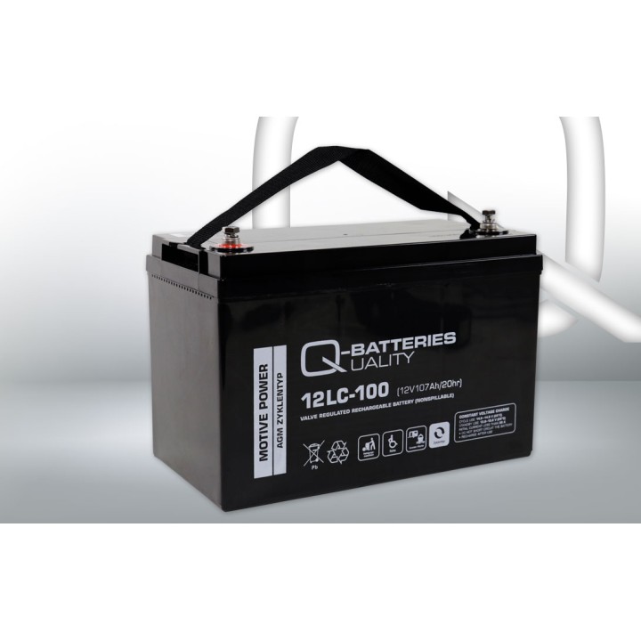 Rollstuhlbatterie 107Ah 12V Q-Battery 12LC-100 | telebaterias.com
