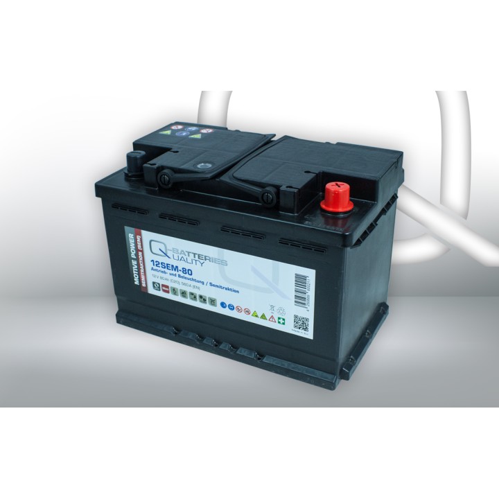 Batteria per caravan 80Ah 12V Q-Battery 12SEM-80 | telebaterias.com