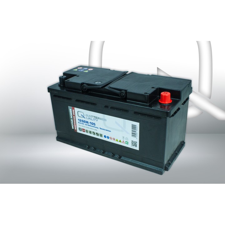 Caravan battery 105Ah 12V Q-Battery 12SEM-105 | telebaterias.com