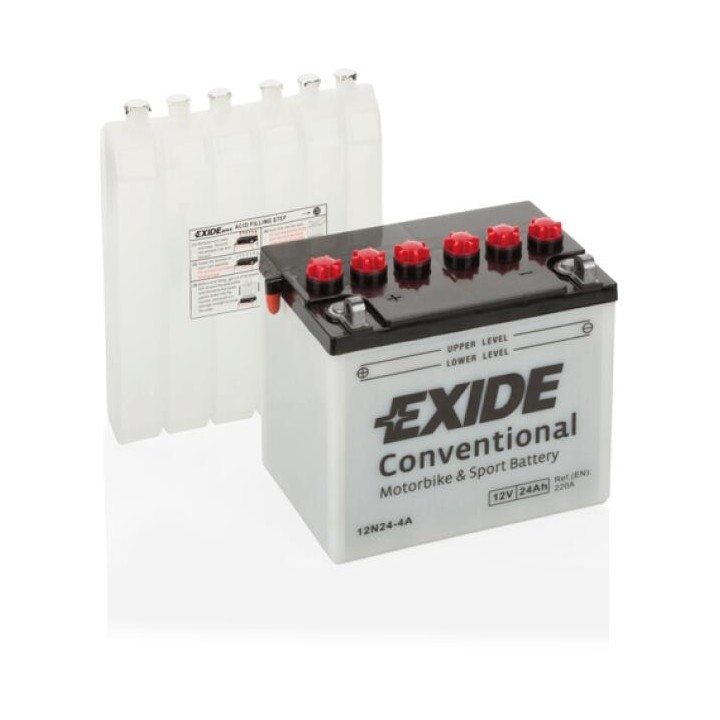 Batteria per moto 24Ah 12V 220A Exide 12N24-4A | telebaterias.com