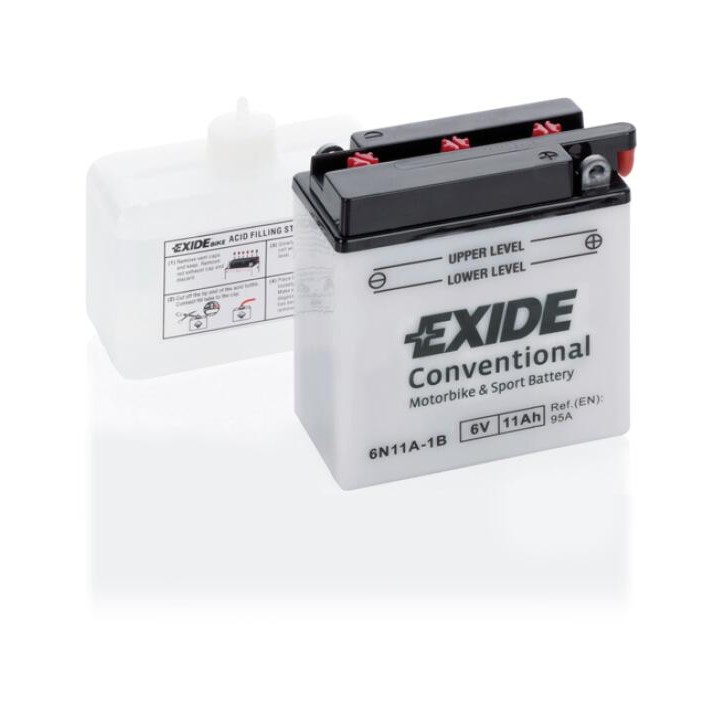 Batterie de moto 11Ah 6V 95A Exide 6N11A-1B | telebaterias.com