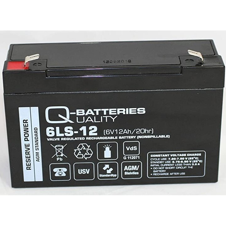 Batteria per UPS 12Ah 6V Q-Battery 6LS-12 | telebaterias.com
