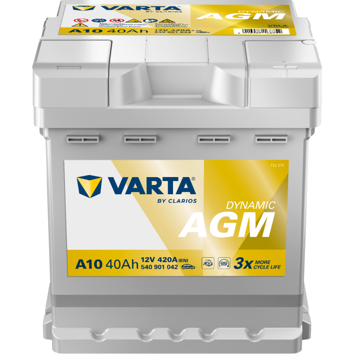 Batería auxiliar 40Ah 12V 420A Varta A10 | telebaterias.com
