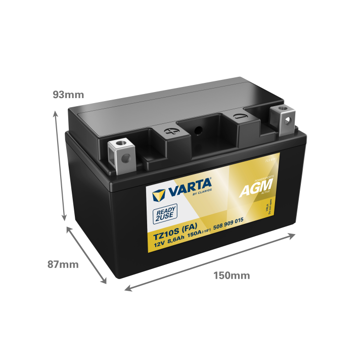 Motorcycle battery 9Ah 12V 150A Varta 508909015 | telebaterias.com