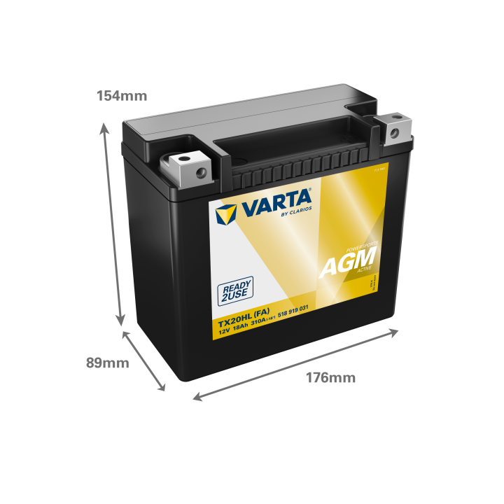 Batería de moto 18Ah (10h) 12V 310A Varta 518919031 | telebaterias.com