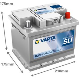 Truck battery 45Ah 12V 300A Varta B39 | telebaterias.com