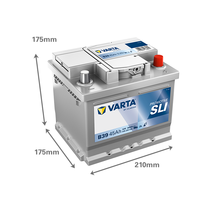 Batería de camión 45Ah 12V 300A Varta B39 | telebaterias.com