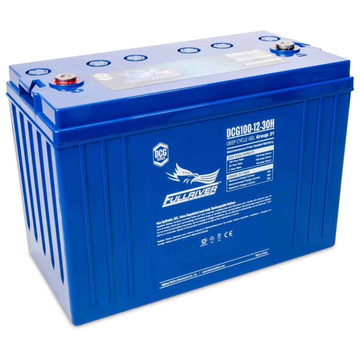 Caravan battery 100Ah 12V Fullriver DCG100-12-30H | telebaterias.com
