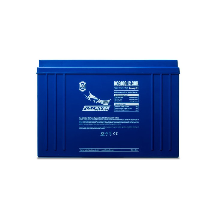 Caravan battery 100Ah 12V Fullriver DCG100-12-30H | telebaterias.com
