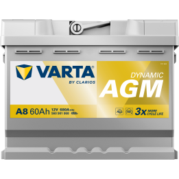 Start-Stop battery 60Ah 12V 680A Varta A8 | telebaterias.com