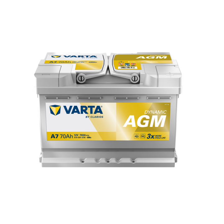 Batería Start-Stop 70Ah 12V 760A Varta A7 | telebaterias.com
