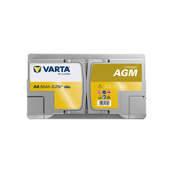 Start-Stop battery 80Ah 12V 800A Varta A6 | telebaterias.com