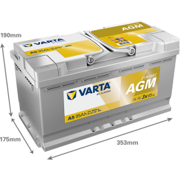 Batteria Start-Stop 95Ah 12V 850A Varta A5 | telebaterias.com