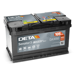 Car battery 105Ah 12V 850A Deta DA1050 | telebaterias.com