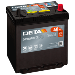 Car battery 40Ah 12V 350A Deta DA406 | telebaterias.com