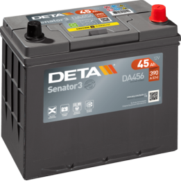 Car battery 45Ah 12V 390A Deta DA456 | telebaterias.com