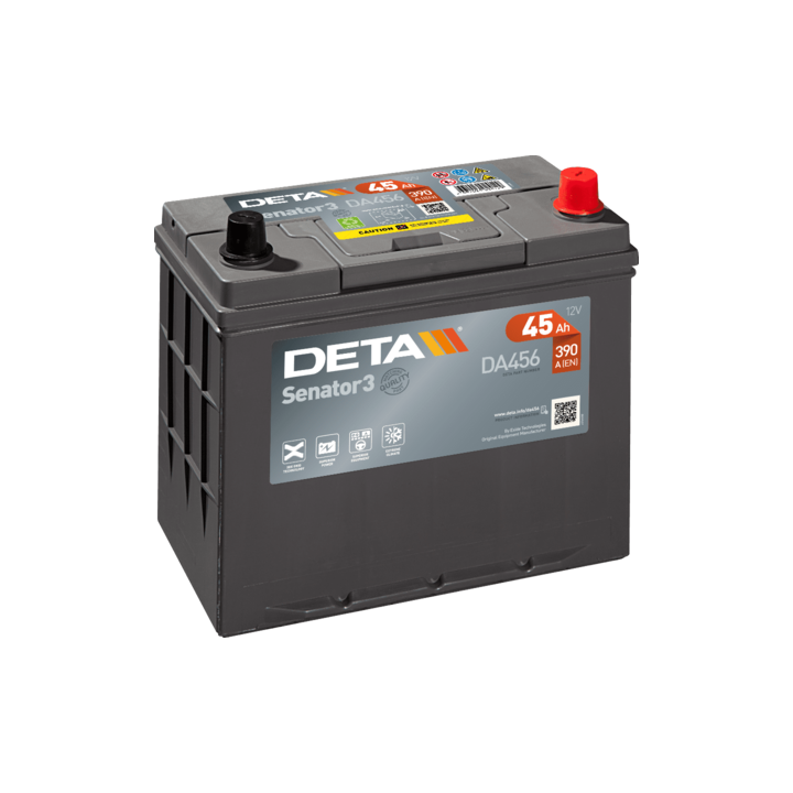 Batteria per auto 45Ah 12V 390A Deta DA456 | telebaterias.com
