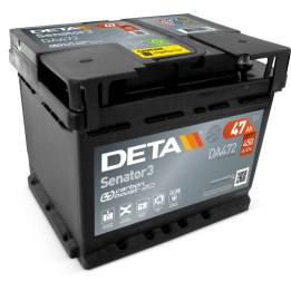 Batteria per auto 47Ah 12V 450A Deta DA472 | telebaterias.com