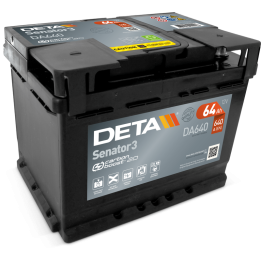 Batteria per auto 64Ah 12V 640A Deta DA640 | telebaterias.com