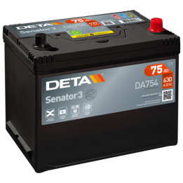 Autobatterie 75Ah 12V 630A Deta DA754 | telebaterias.com