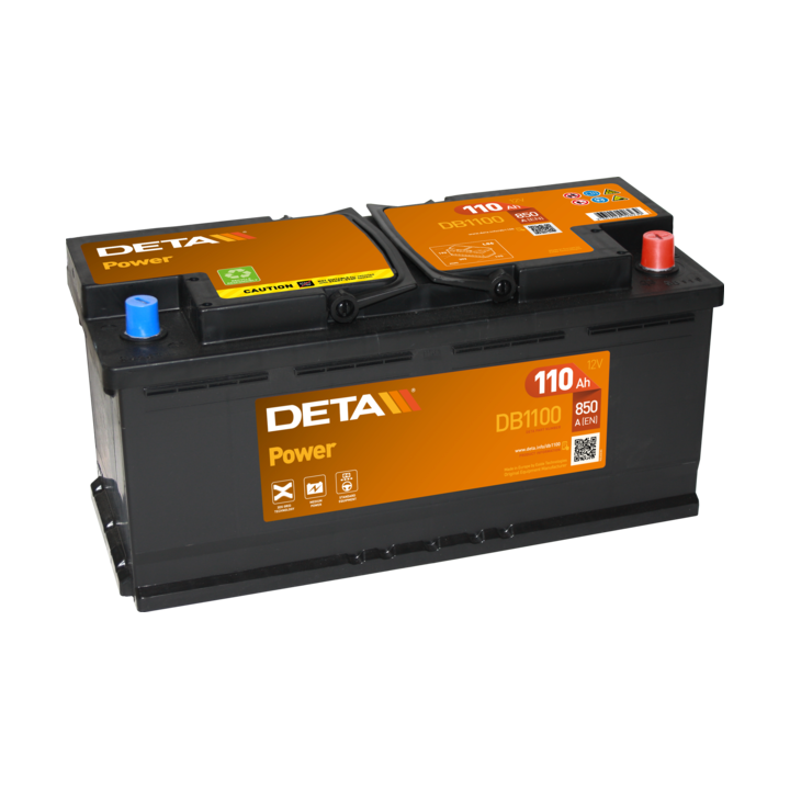 Batterie de voiture 110Ah 12V 850A Deta DB1100 | telebaterias.com