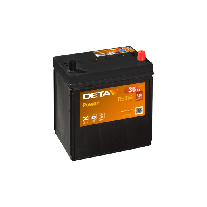 Car battery 35Ah 12V 240A Deta DB356 | telebaterias.com