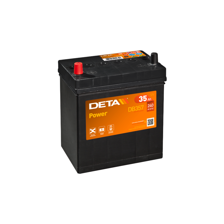 Bateria de carro 35Ah 12V 240A Deta DB357 | telebaterias.com