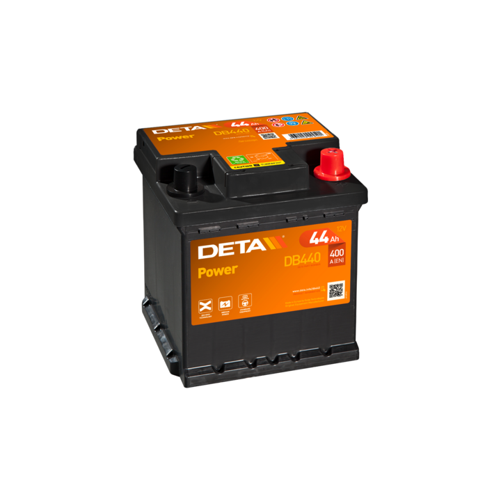 Batteria per auto 44Ah 12V 400A Deta DB440 | telebaterias.com