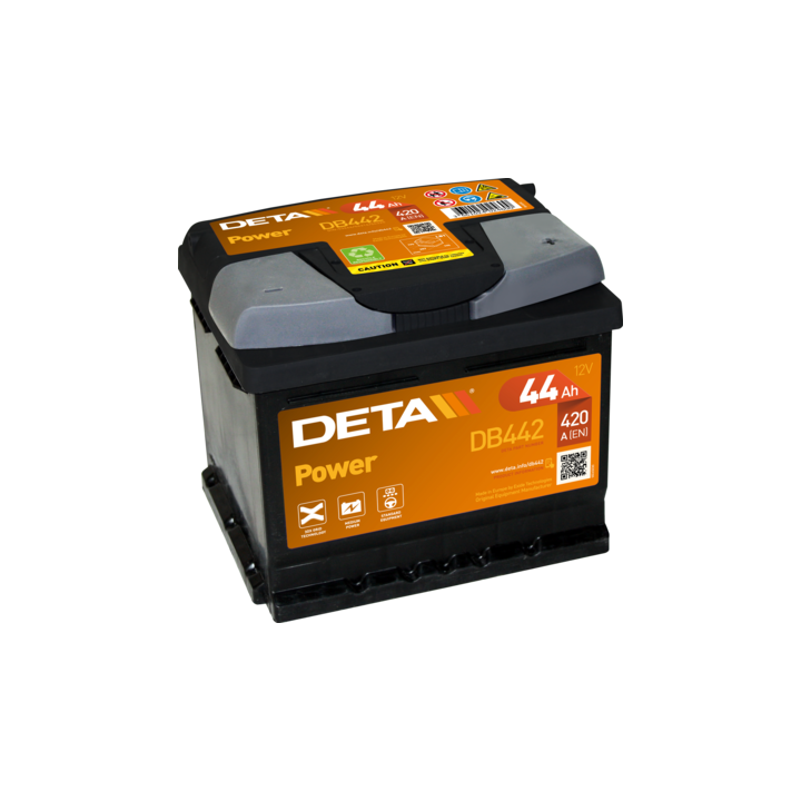 Batterie de voiture 44Ah 12V 420A Deta DB442 | telebaterias.com