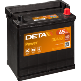 Batería de coche 45Ah 12V 330A Deta DB450 | telebaterias.com