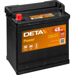 Batteria per auto 45Ah 12V 330A Deta DB451 | telebaterias.com
