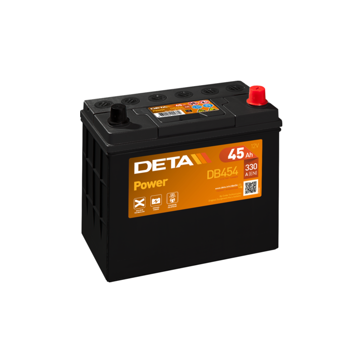 Batteria per auto 45Ah 12V 330A Deta DB454 | telebaterias.com